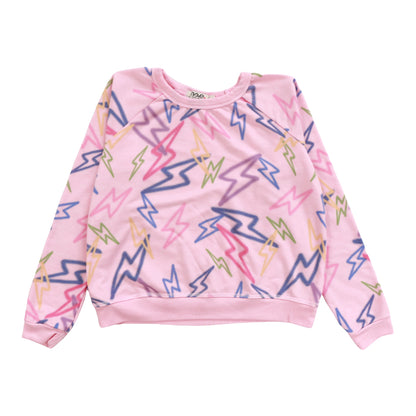 Raglan Crew Top (Mixed Color Bolts Pattern)