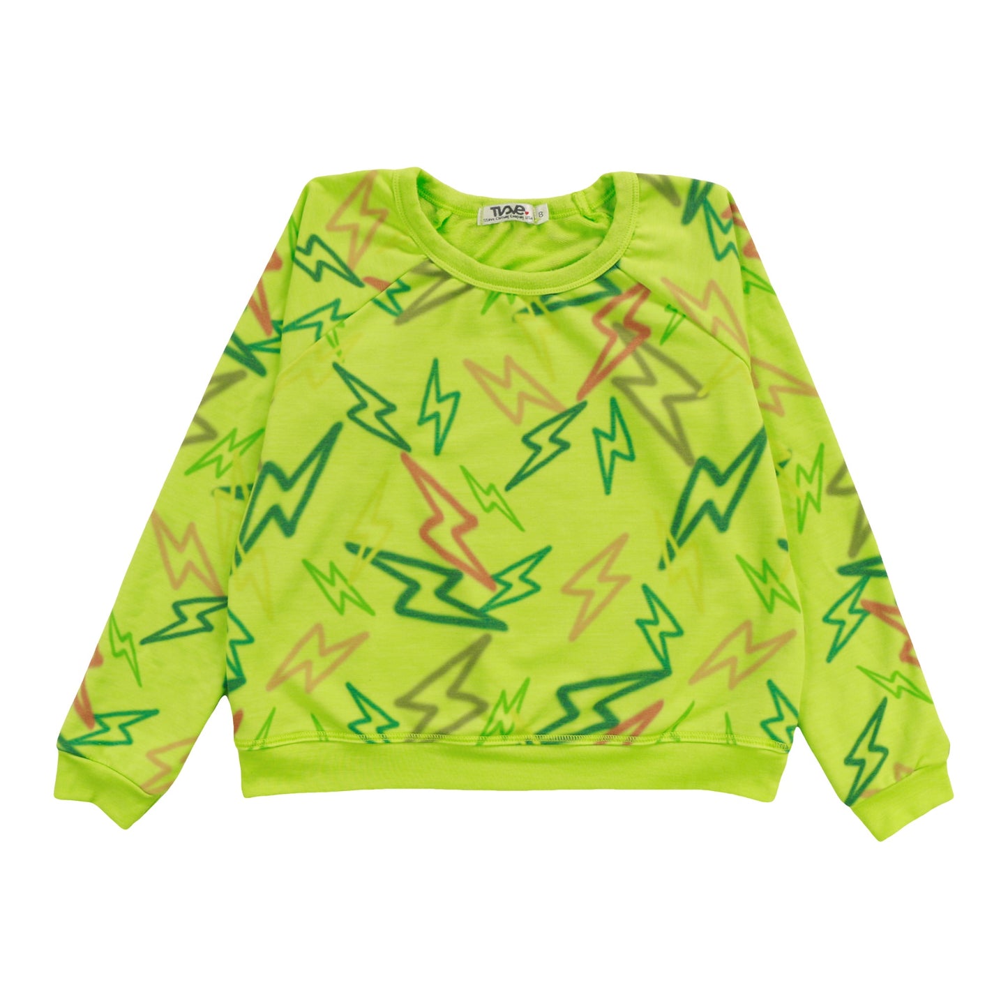 Raglan Crew Top (Mixed Color Bolts Pattern)