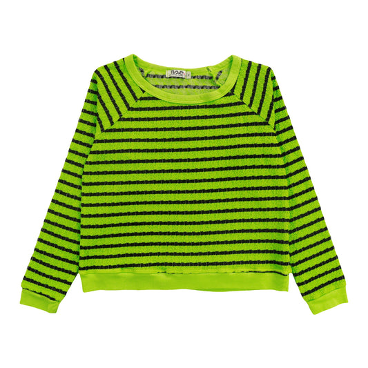 Raglan Crew Top (Black Stripes)