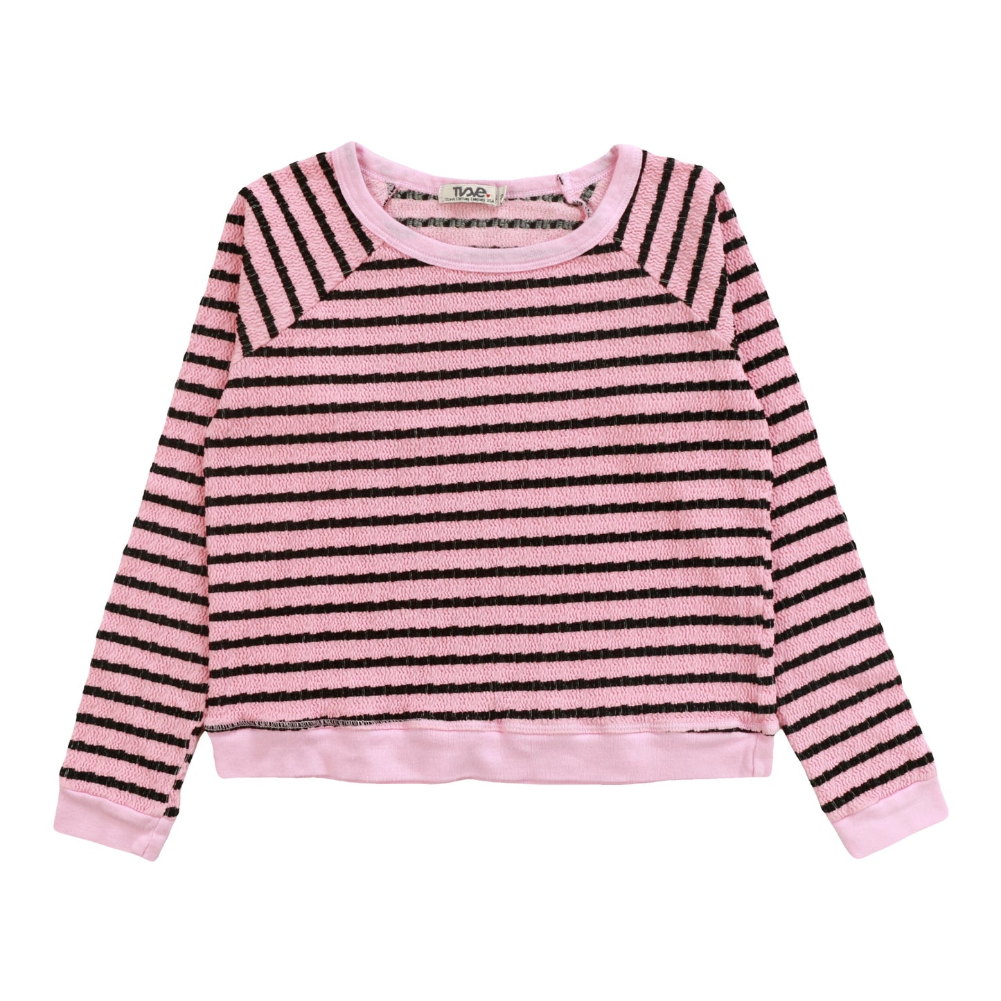Raglan Crew Top (Black Stripes)