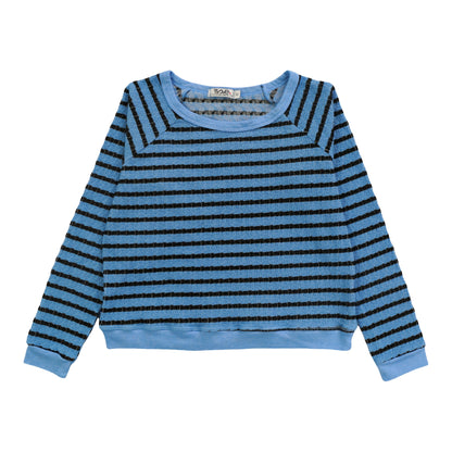Raglan Crew Top (Black Stripes)
