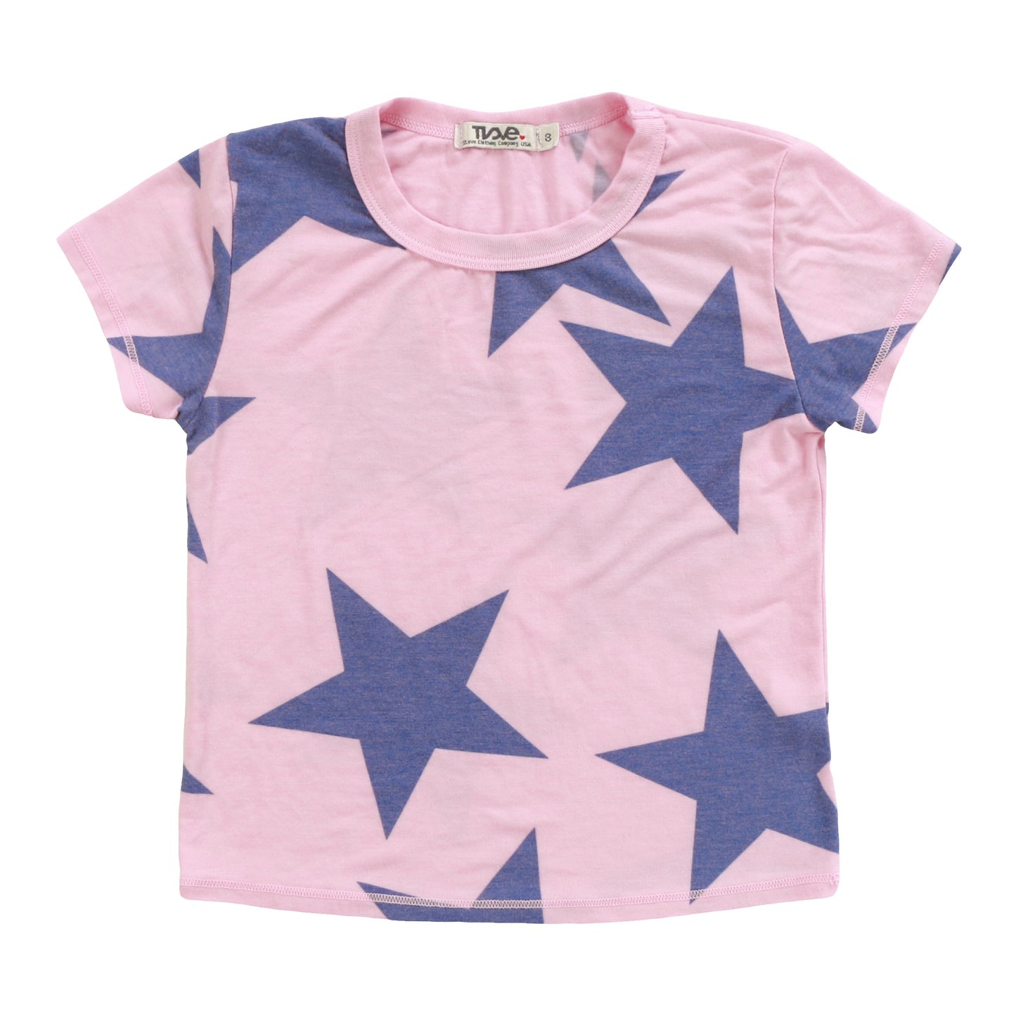 Signature Cap Sleeve Tee (Cobalt Stars Pattern)