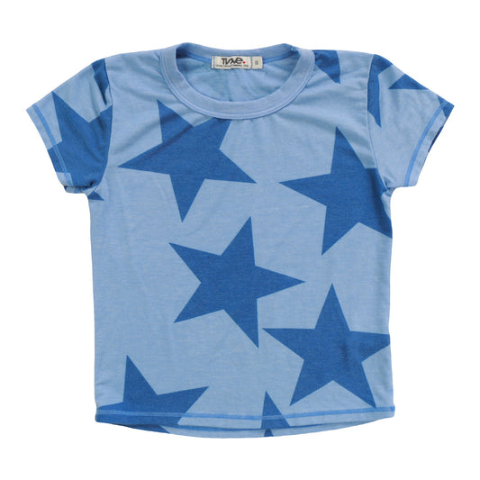 Signature Cap Sleeve Tee (Cobalt Stars Pattern)