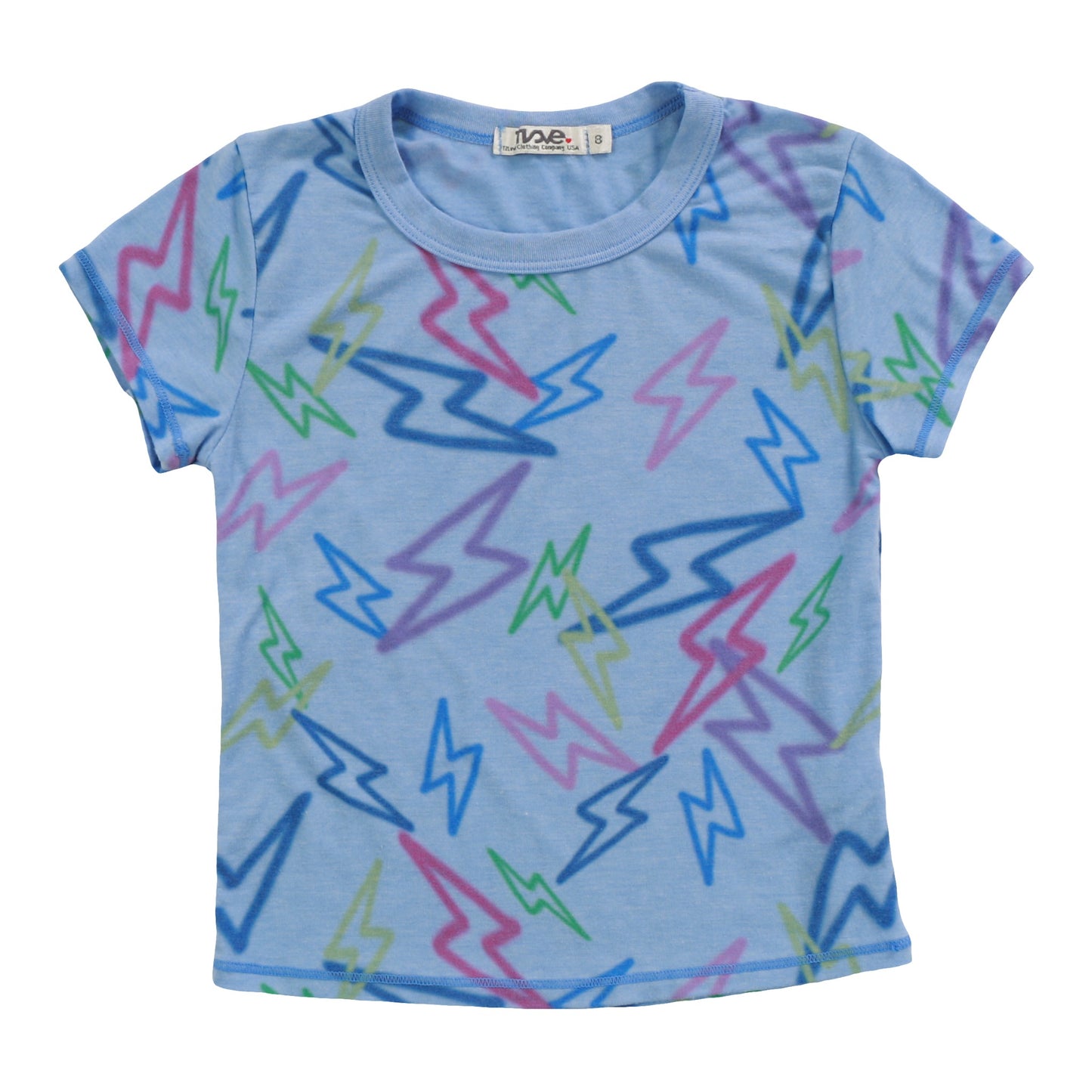 Signature Cap Sleeve Tee (Mixed Color Bolts Pattern)