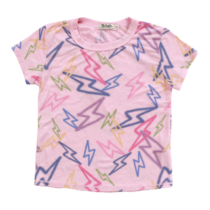 Signature Cap Sleeve Tee (Mixed Color Bolts Pattern)