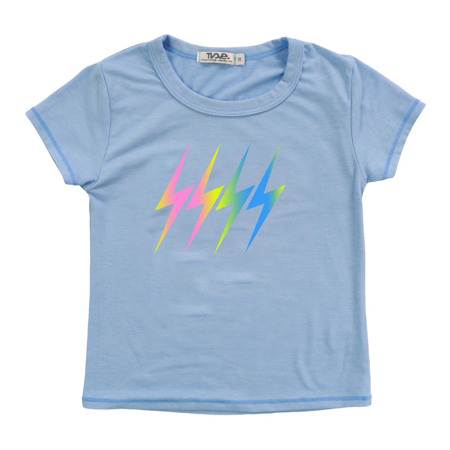 Signature Cap Sleeve Tee (4 Multi-Colored Bolts Print)