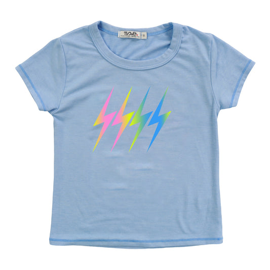 Signature Cap Sleeve Tee (4 Multi-Colored Bolts Print)