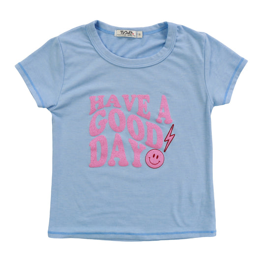Signature Cap Sleeve Tee ("HAVE A GOOD DAY")