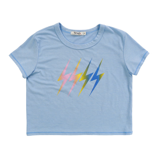 Boxy Top (4 Multi-Colored Bolts Print)
