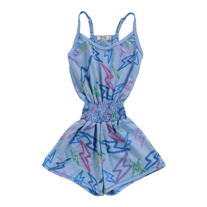 Cami Romper (Mixed Color Bolts Pattern)
