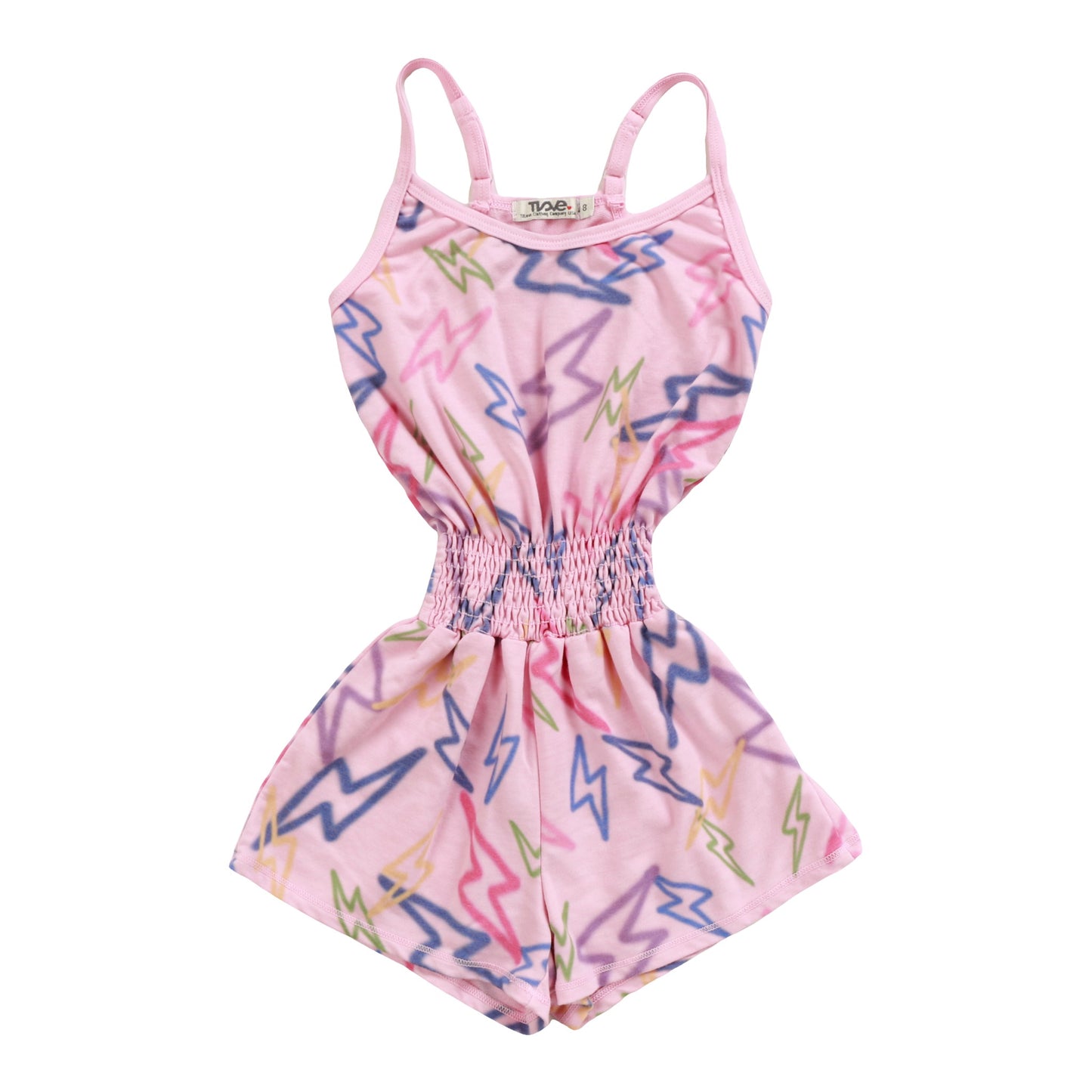 Cami Romper (Mixed Color Bolts Pattern)