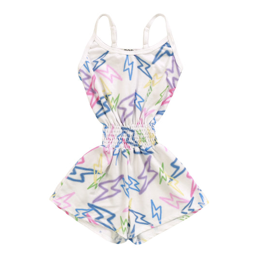 Cami Romper (Mixed Color Bolts Pattern)