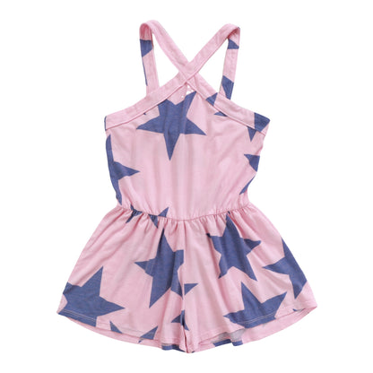 Halter Top Romper (Cobalt Stars Pattern)
