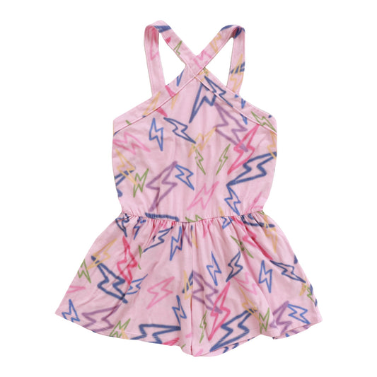 Halter Top Romper (Mixed Color Bolts Pattern)