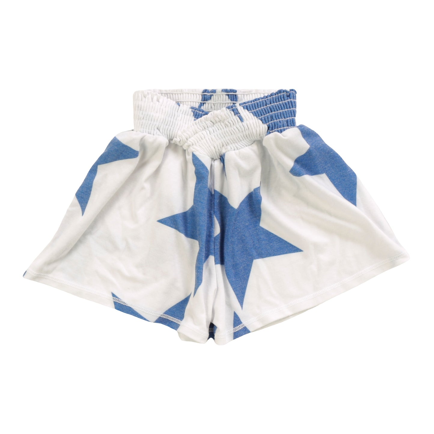 Criss-Cross Smocked Shorts (Cobalt Stars Pattern)