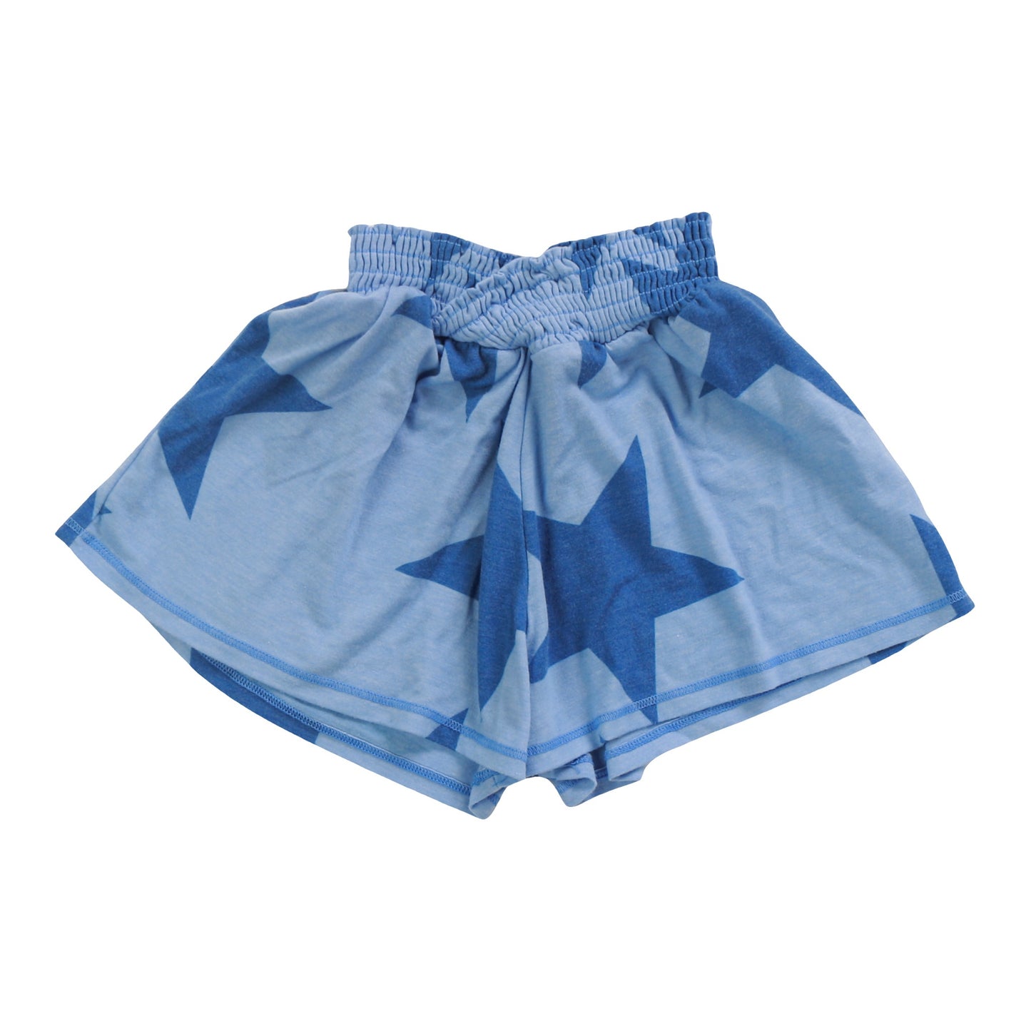 Criss-Cross Smocked Shorts (Cobalt Stars Pattern)