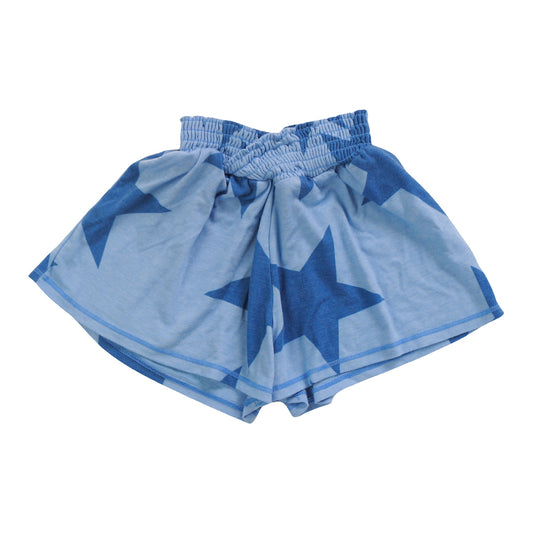Criss-Cross Smocked Shorts (Cobalt Stars Pattern)