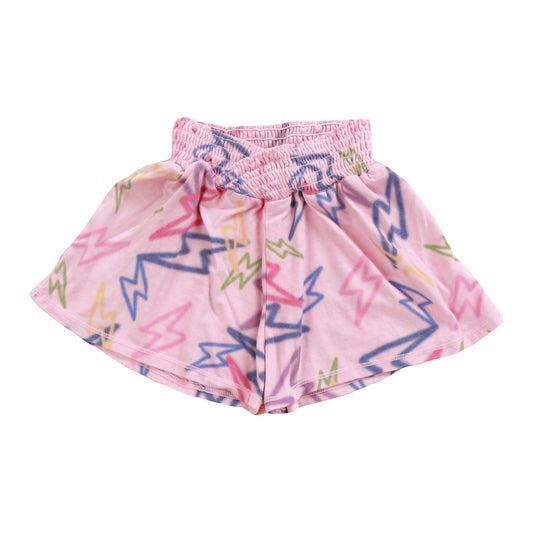 Criss-Cross Smocked Shorts (Mixed Color Bolts Pattern)