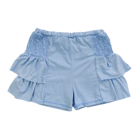 Heather Smocked Side Ruffle Shorts