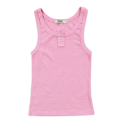 Heather Snap Button Tank