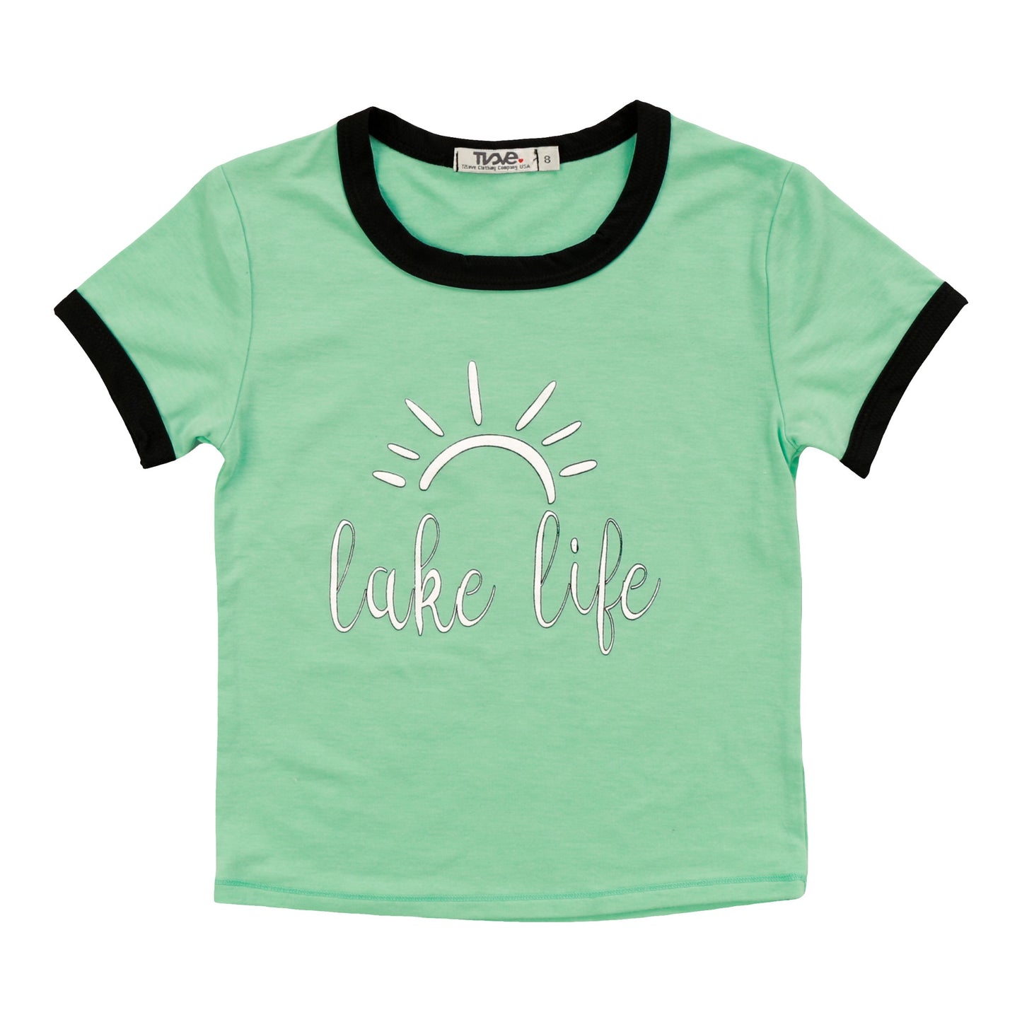 Heather Signature Ringer Tee ("lake life")