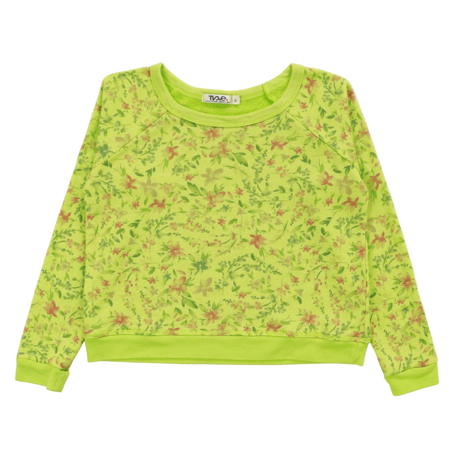 Heather Raglan Crew Top (Floral Pattern)