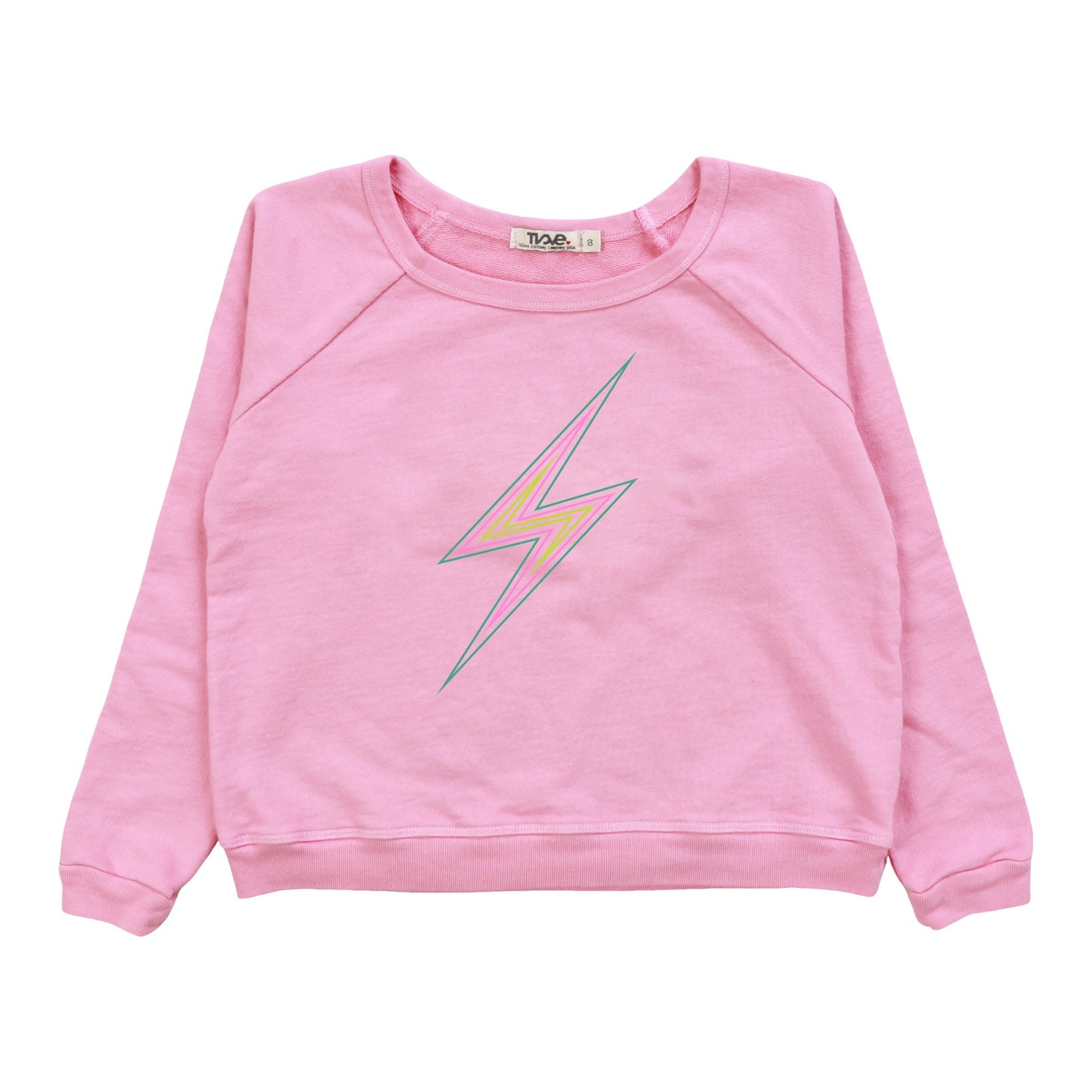 Raglan Crew Top (Triple Bolt Outline Print)