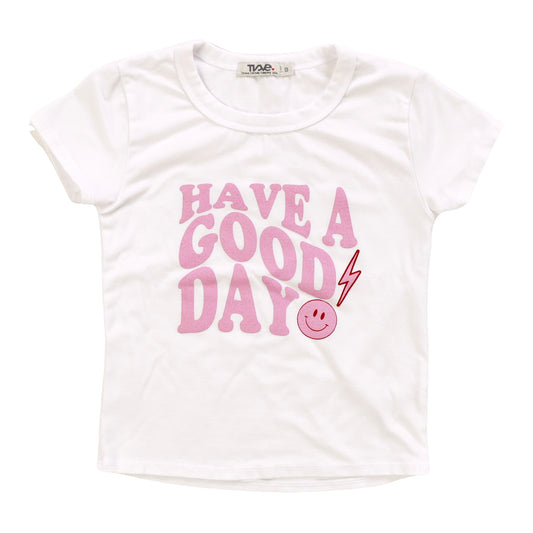 Heather Signature Cap Sleeve Tee ("HAVE A GOOD DAY")