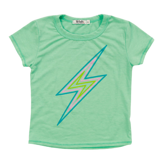 Heather Signature Cap Sleeve Tee (Triple Bolt Outline Print)