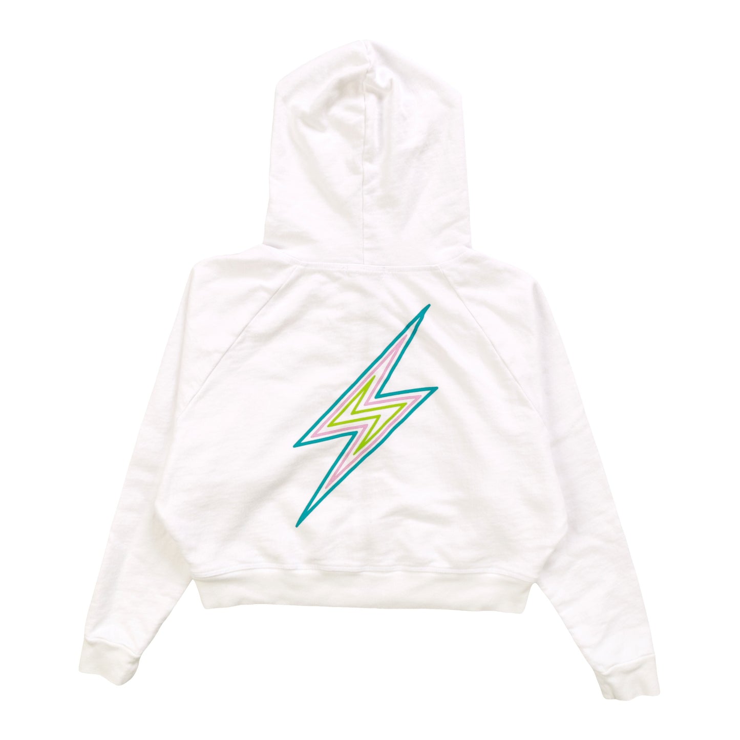 Wide Cropped Hooded Jacket (Triple Bolt Outline Print)