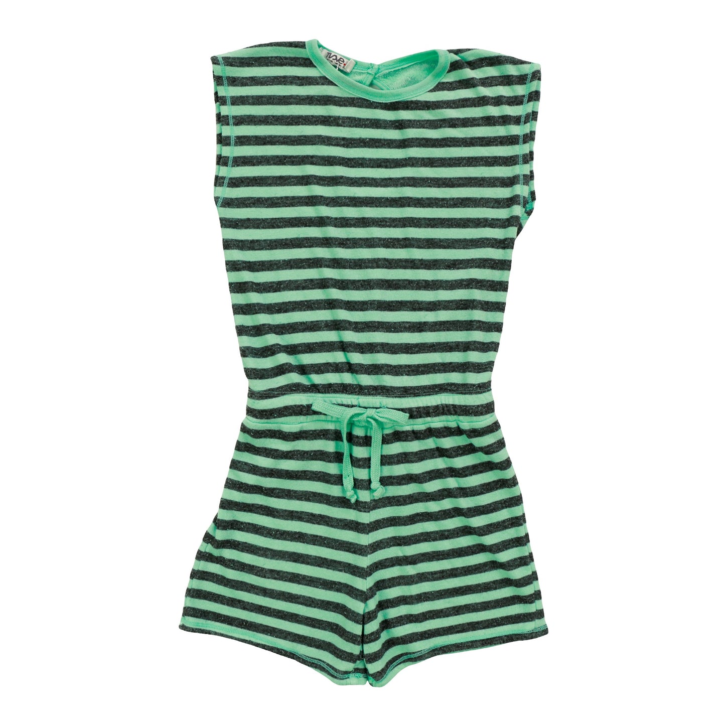 Sleeveless Romper (Charcoal Stripes)