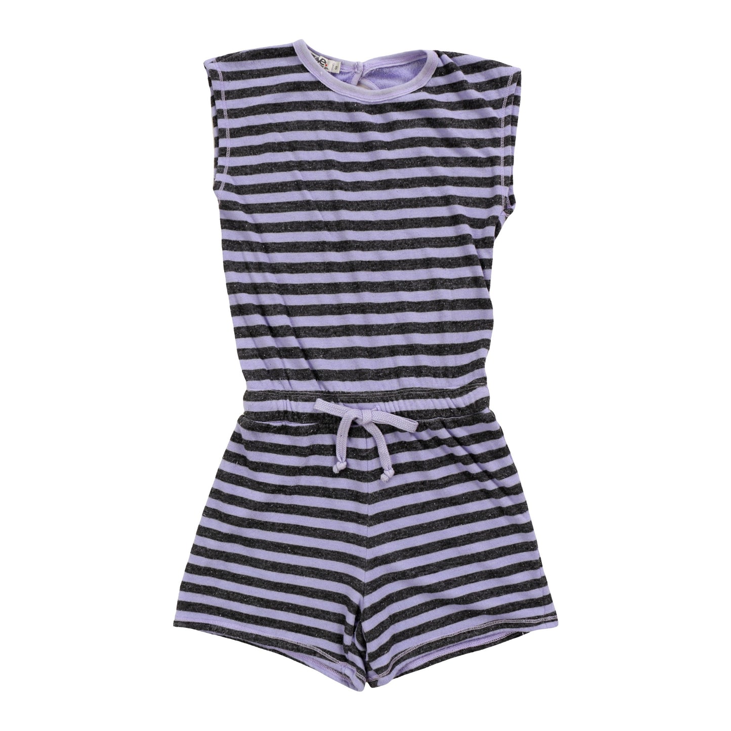 Sleeveless Romper (Charcoal Stripes)