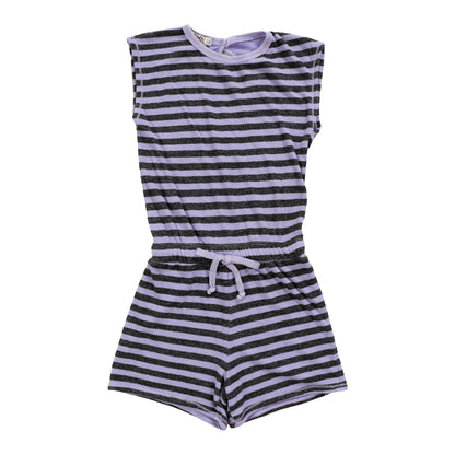 Sleeveless Romper (Charcoal Stripes)