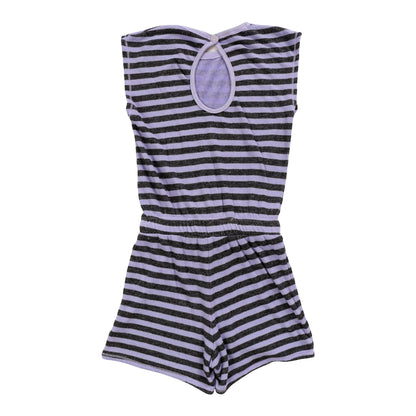 Sleeveless Romper (Charcoal Stripes)