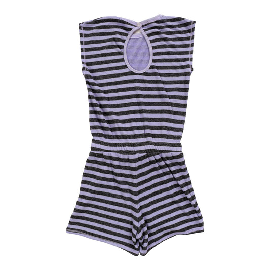 Sleeveless Romper (Charcoal Stripes)