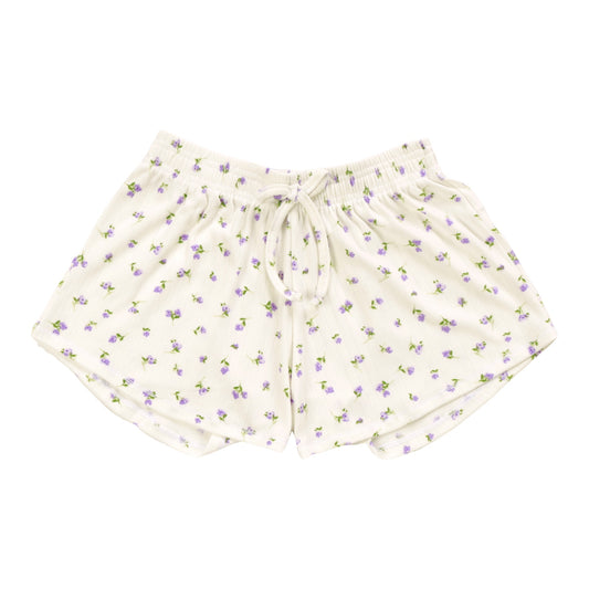 All Day Shorts (Purple Flowers Pattern)
