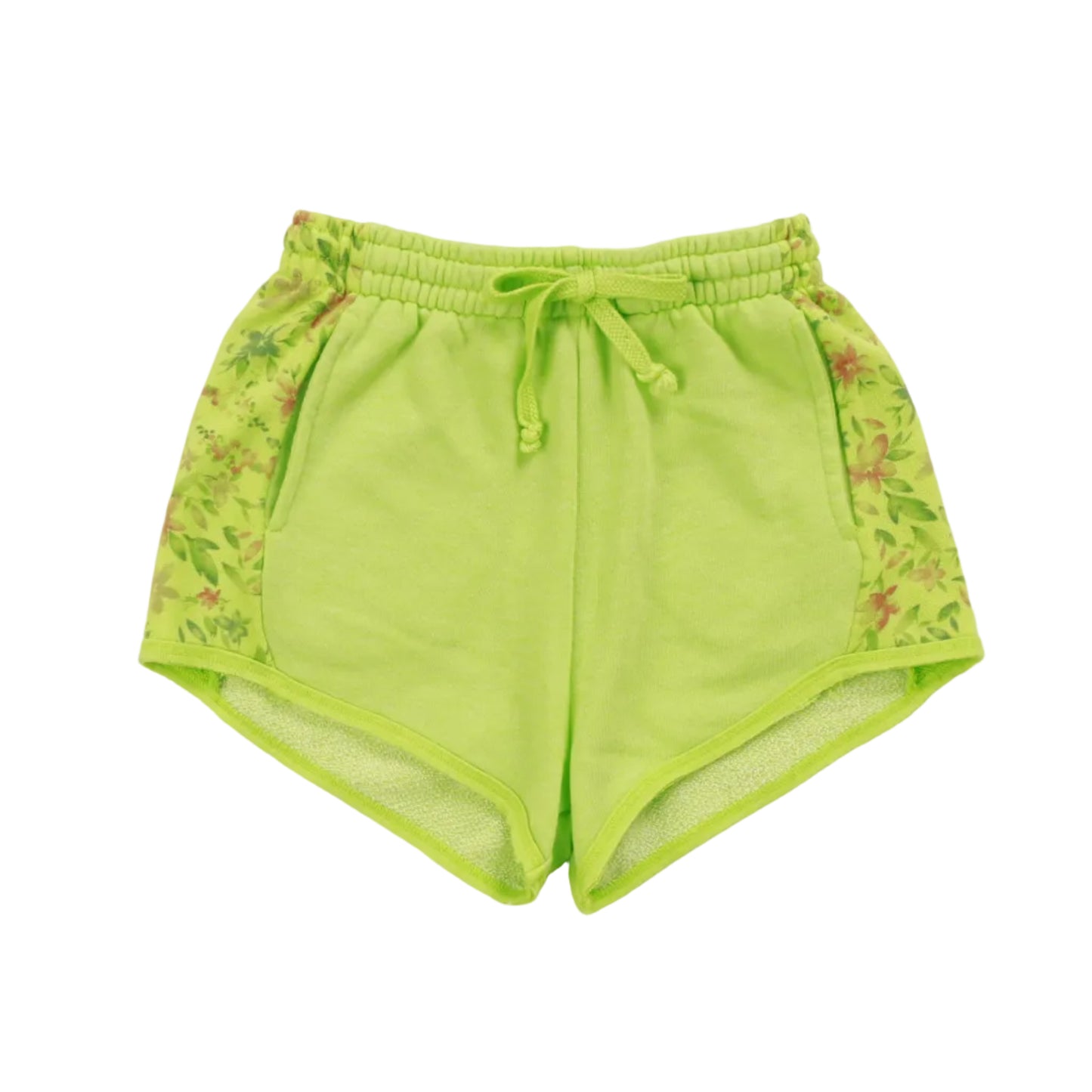 Sporty Contrast Pocket Shorts (Floral Pattern)