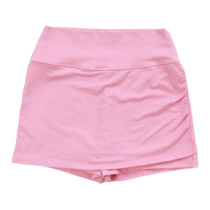 Heather Gathered-Side Skort