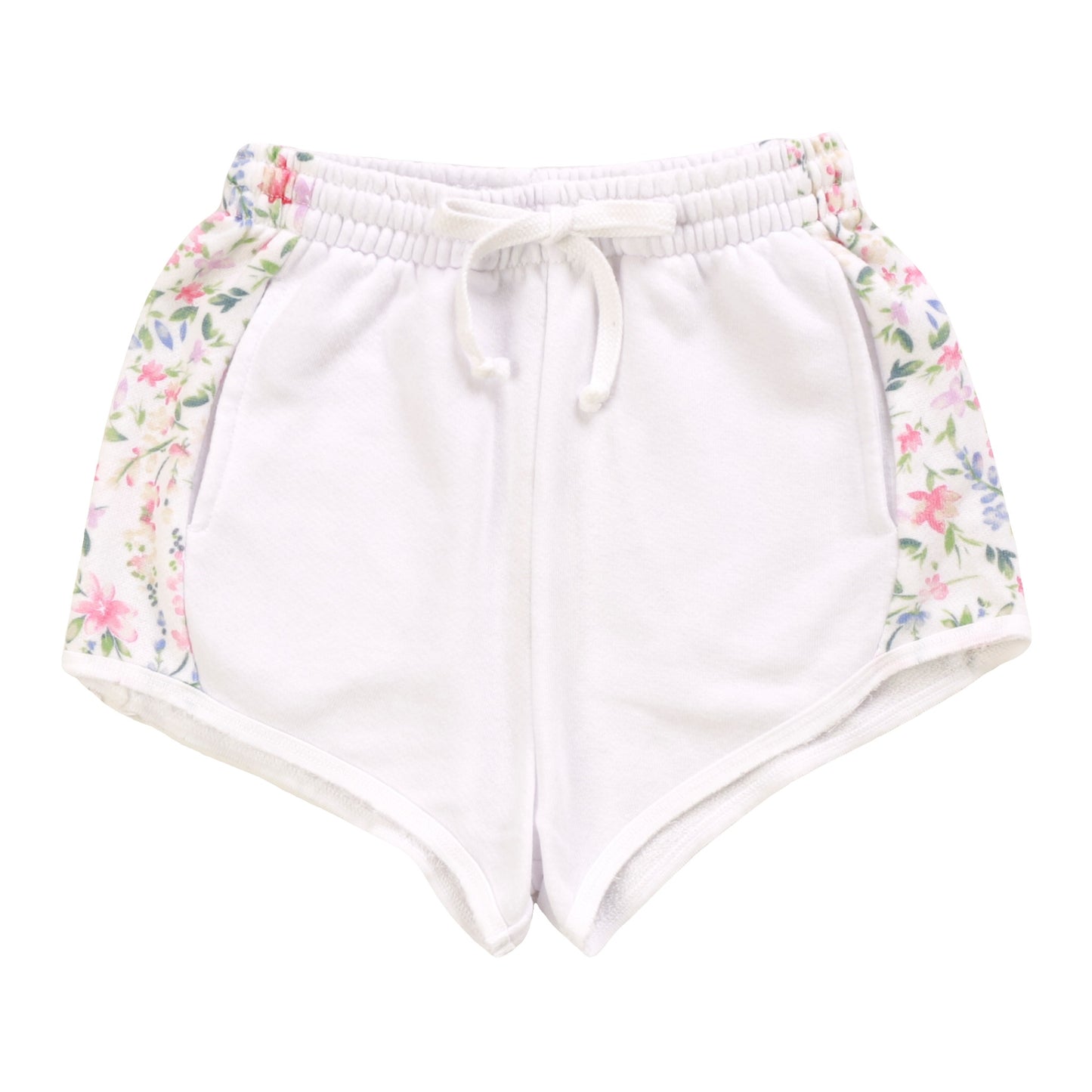 Sporty Contrast Pocket Shorts (Floral Pattern)