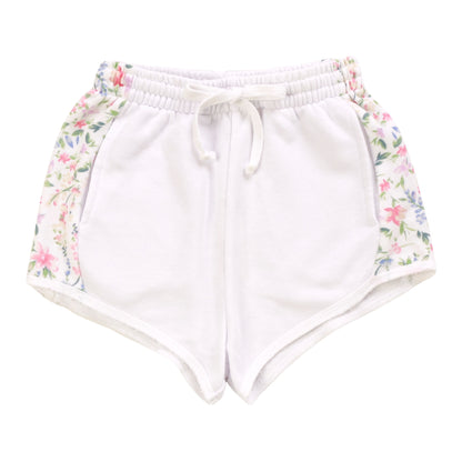 Sporty Contrast Pocket Shorts (Floral Pattern)