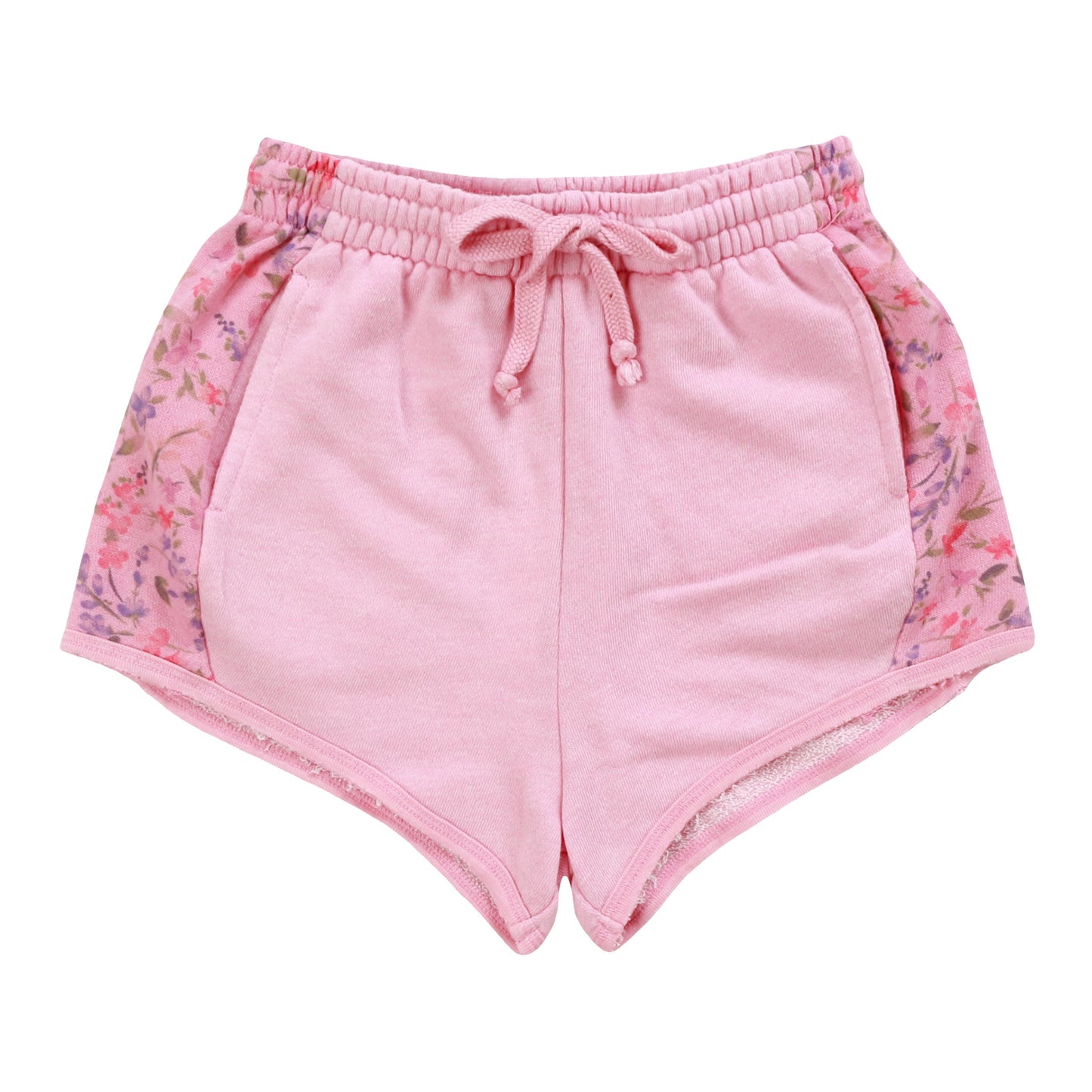Sporty Contrast Pocket Shorts (Floral Pattern)
