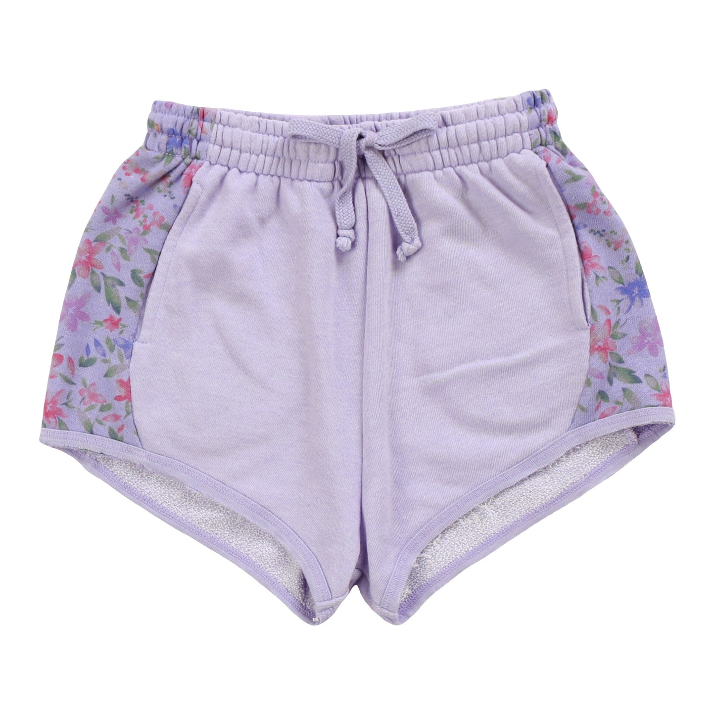 Sporty Contrast Pocket Shorts (Floral Pattern)