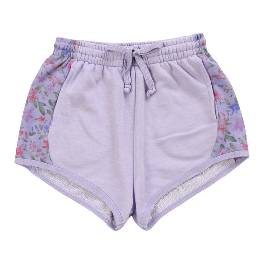 Sporty Contrast Pocket Shorts (Floral Pattern)