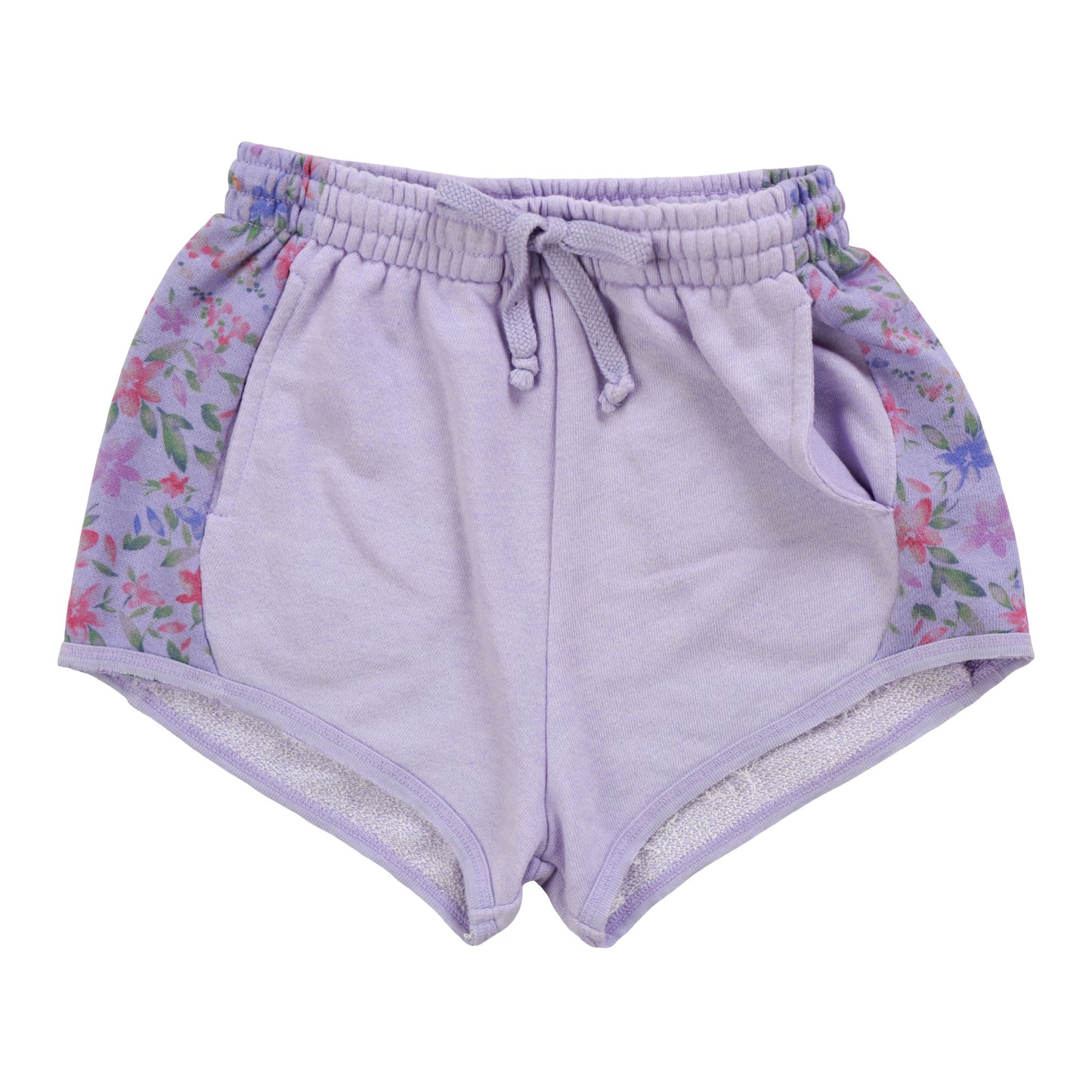 Sporty Contrast Pocket Shorts (Floral Pattern)