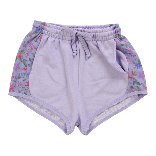 Sporty Contrast Pocket Shorts (Floral Pattern)