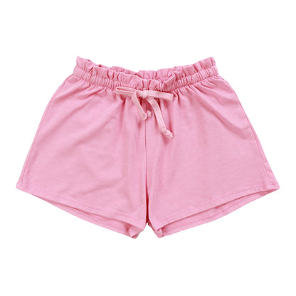 Heather Ruffle-Waist Beach Shorts