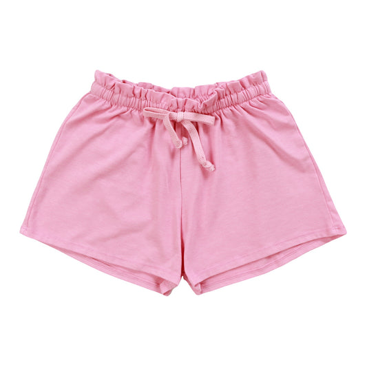 Heather Ruffle-Waist Beach Shorts