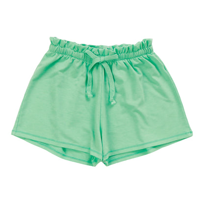 Heather Ruffle-Waist Beach Shorts