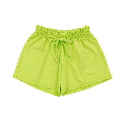 Heather Ruffle-Waist Beach Shorts