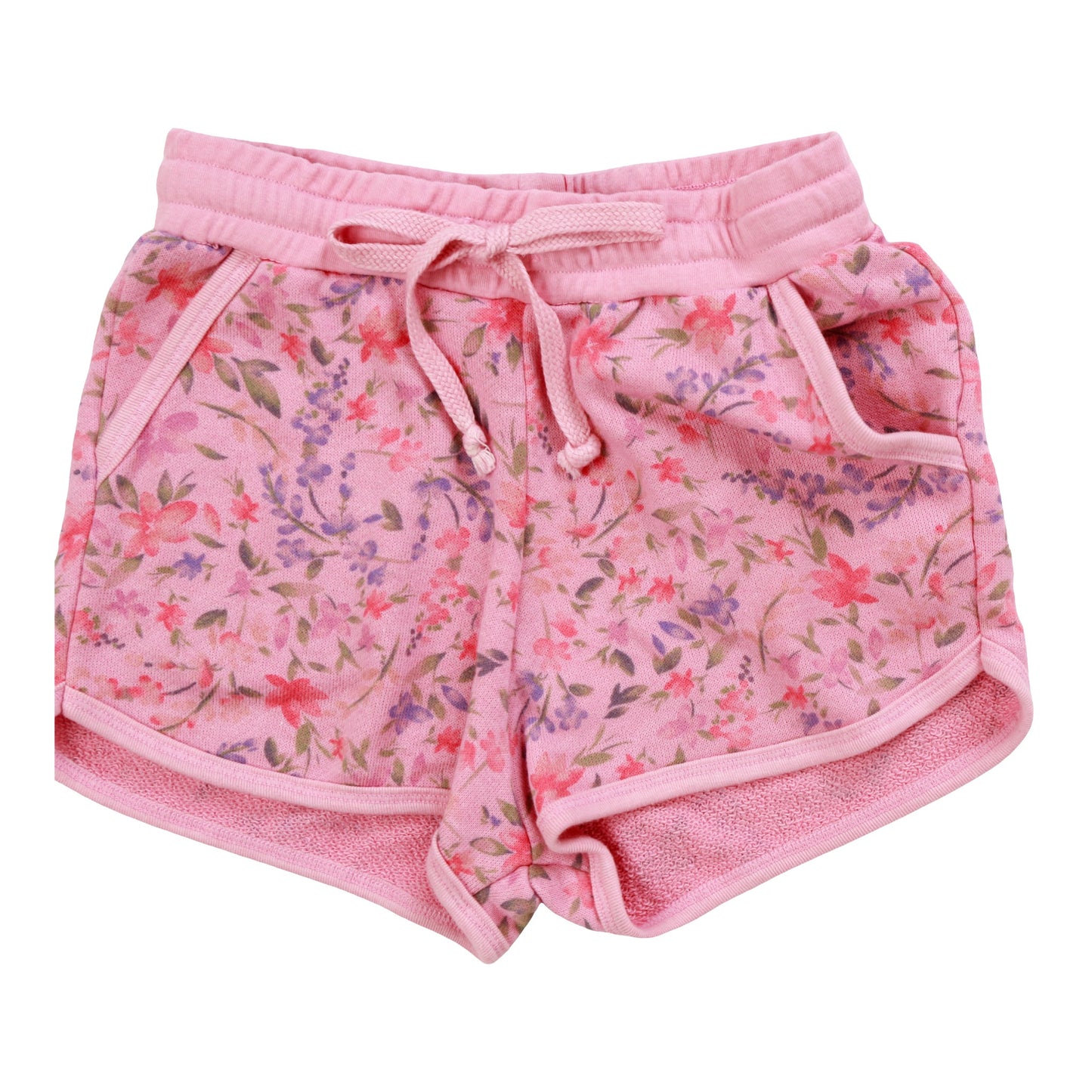 Heather Athletic Bias Pocket Shorts (Floral Pattern)